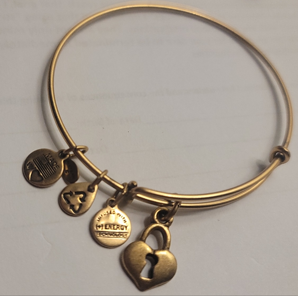 Alex and Ani Gold Heart Charm Bracelet